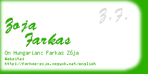 zoja farkas business card